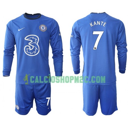 Chelsea Kante Bambino Maglia Prima 2020/2021 Manica Lunga (+ Pantaloncini)